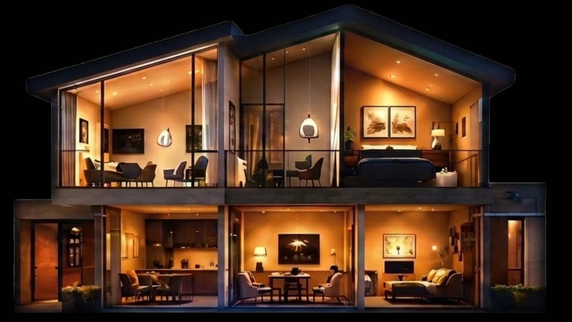 DIGIMAX smart home, cutaway of a connected modern house